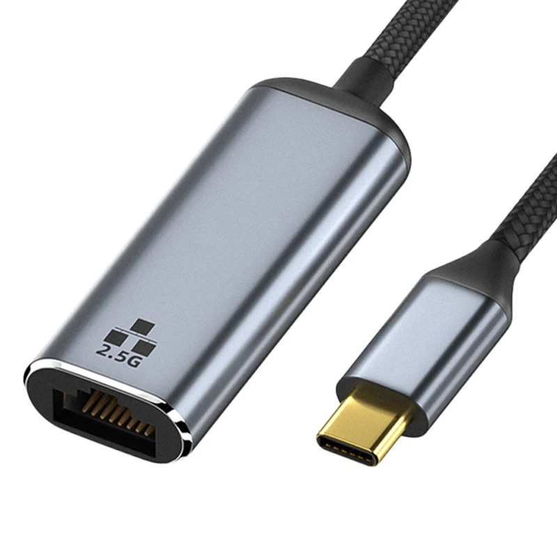 Adattatore Ethernet da USB C a 2.5G, adattatore Ethernet da USB-C a Gigabit in alluminio per MacBook Pro/Air, iPad Pro, Surface, XPS, Laptop