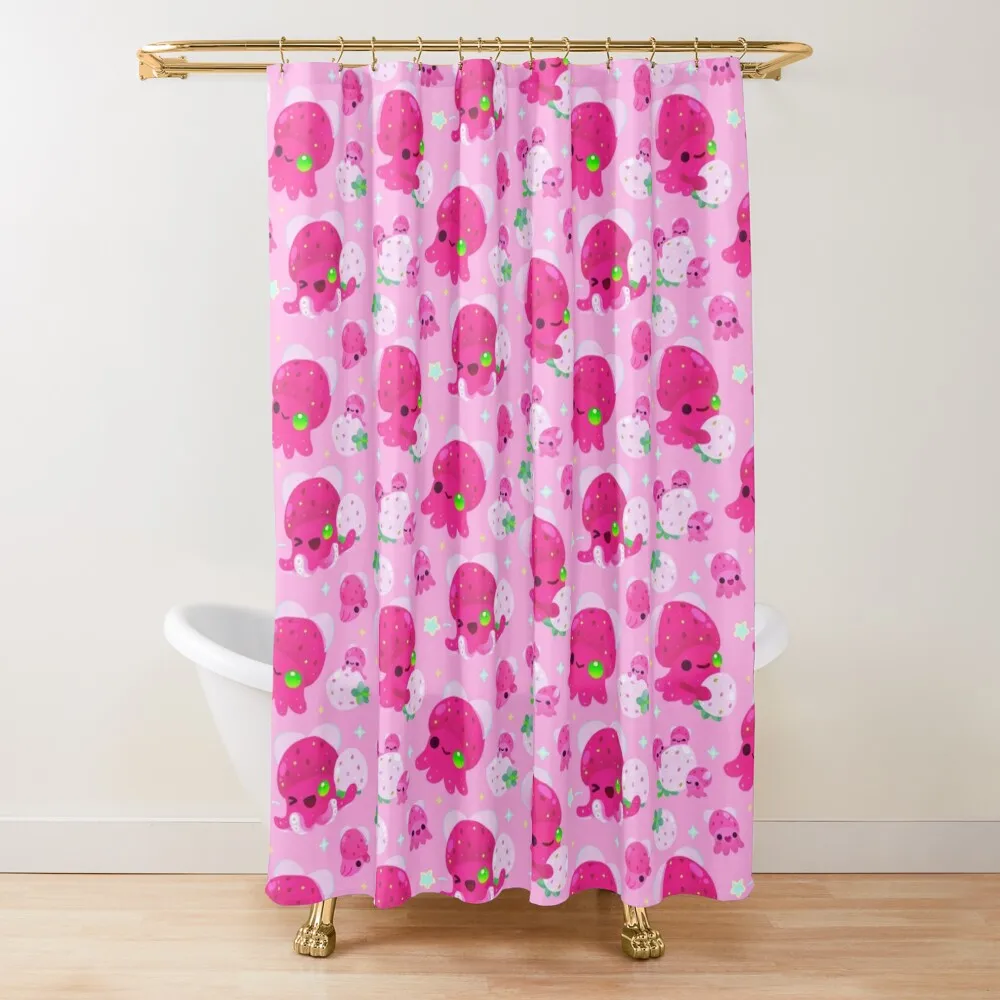 

Strawberry squid Shower Curtain Bathroom Accessories For Shower In The Bathroom Curtain