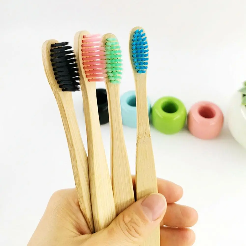 Toothbrush madeira descartável para adulto, cerdas macias, boca limpa, reutilizável, casa e hotel