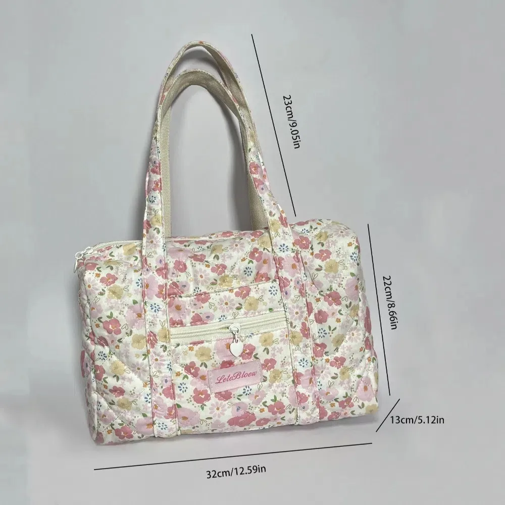 Estilo coreano carrinho organizador sacos flor grande capacidade floral múmia saco de armazenamento cuidados com o bebê tote bolsa de ombro único feminino