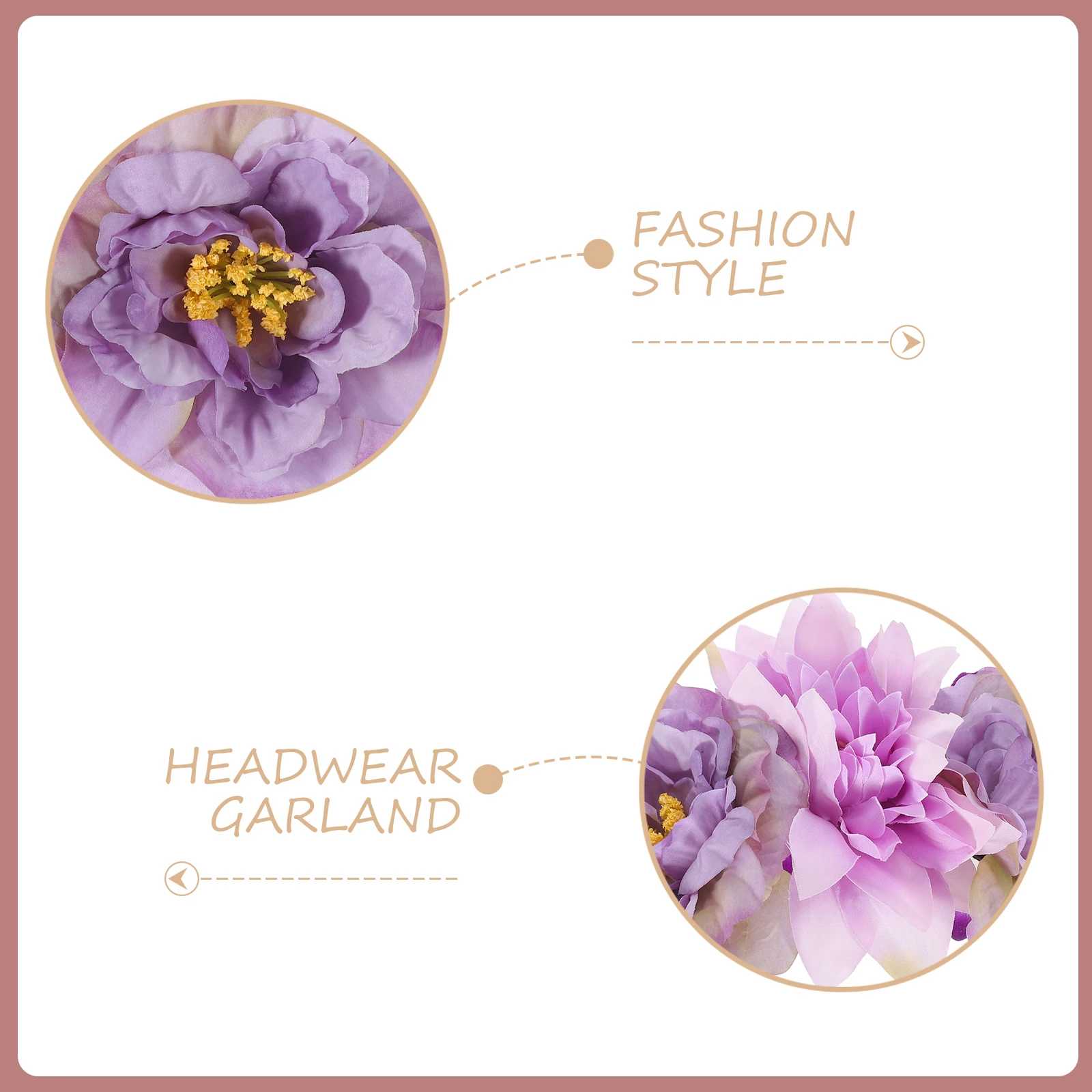 

Retro Peony Artificial Flower Headband Large Size Hair Accessories for Women Travel Photoshoot Prom Tea Party Floral Costumes
