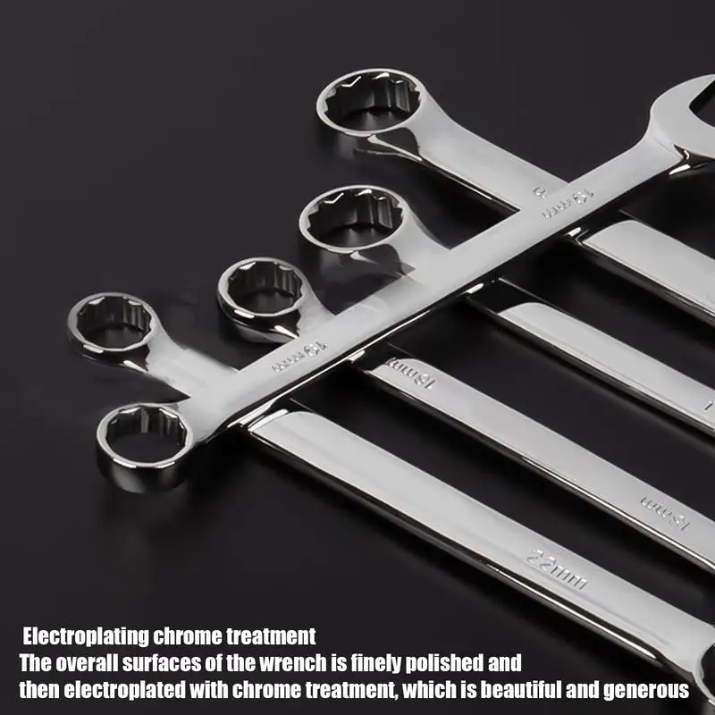 

Ratchet Wrench 10 Pieces Box End Wrench Quick-Release Repair Supplies Anti-Slip Grip Rustproof Mechanic Tools For Automotive