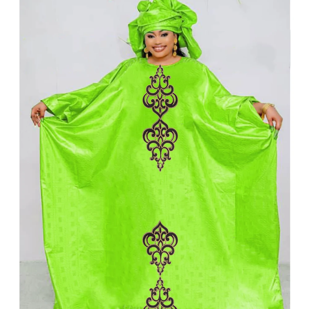 

2024 African Women Bazin Dress Mix Size Embroidery Basin Riche Dashiki Robe For Nigerian Ankara Bride Wedding Dress Clothing