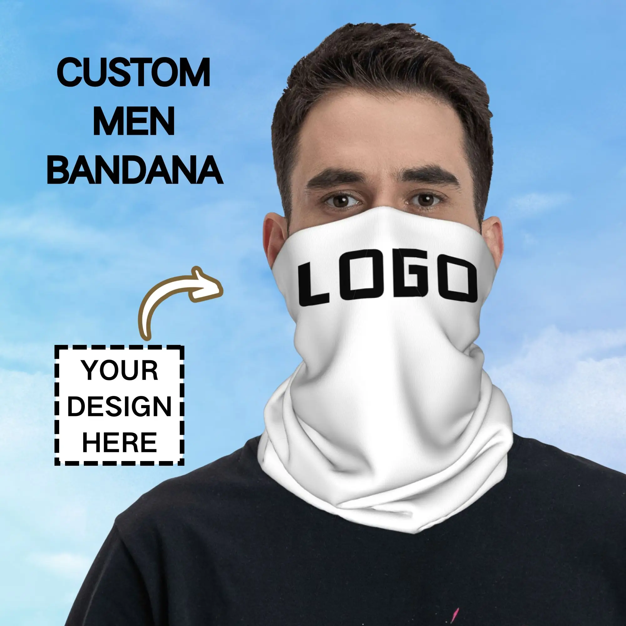 Custom Photo Logo Seamless Nec - Neck Gaiter Face Cover 评论和价格