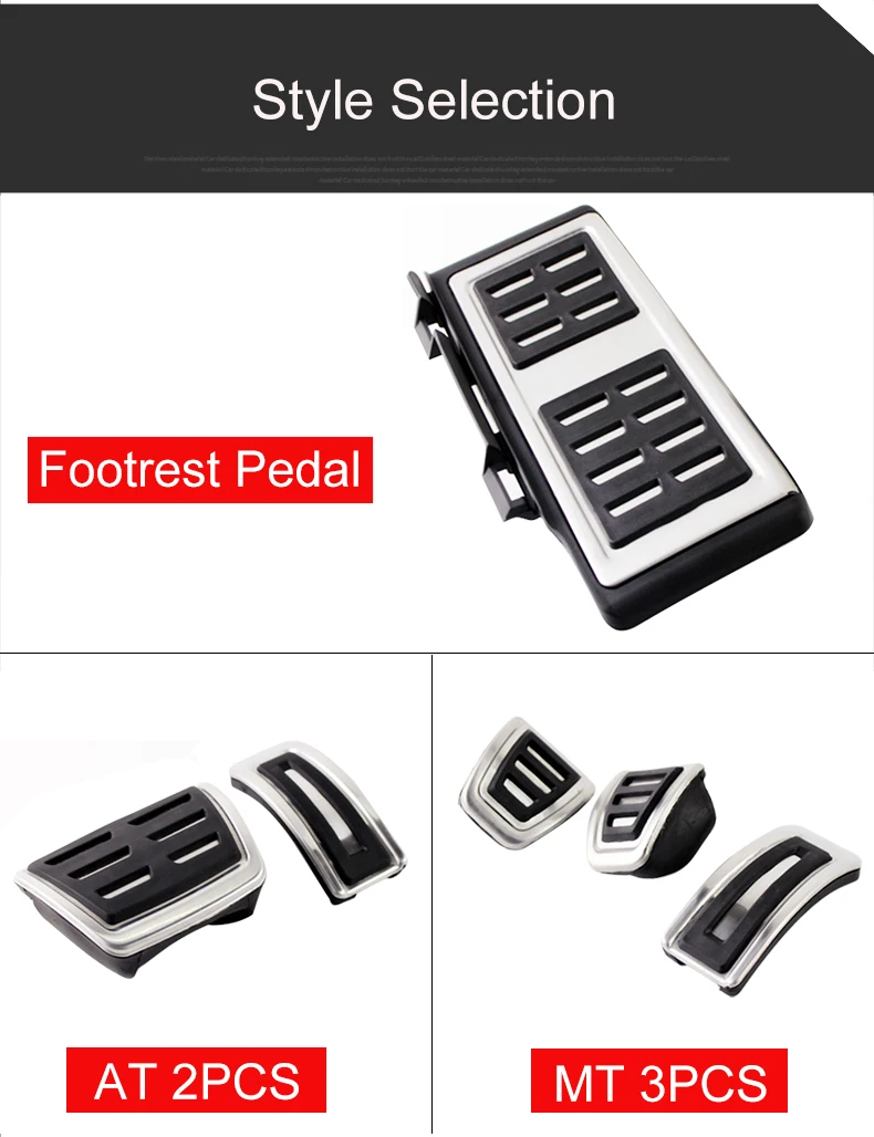 Für Volkswagen VW Polo A05 Golf A7 Passat Auto Fuß Pedale Gaspedal Bremspedal Kupplung Pedale Rest Pedale Innen Zubehör – Detail 4
