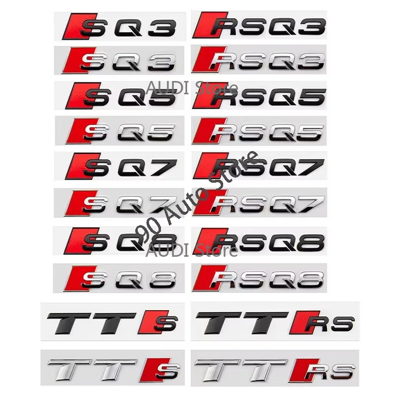Para audi embelm adesivo s3 s4 s5 s6 rs3 rs4 rs5 tts sq5 sq7 abs automóvel fender bagagem modificação crachá adesivo peças de automóvel