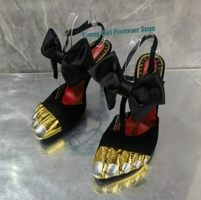 الذهبي تو عالية الكعب الإناث مثير الخناجر الجانب الهواء أحذية نسائية القوس حمالة تصميم 2025 النمط الأوروبي المدرج نمط #4