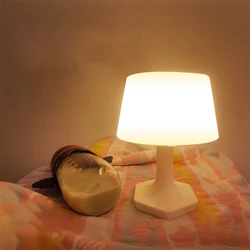 USB Rechargeable Bedside Lamp Two Colors Switch Desk Lamp Night Light Eye Care For Bedroom Study Reading Decoration Table Lamp