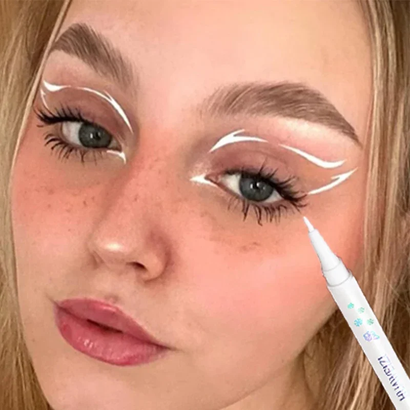 Kolorowy eyeliner w ołówku Matowy wodoodporny, długotrwały eyeliner w płynie Szybkoschnący, nie kwitnący czarno-biały przybory do makijażu oczu