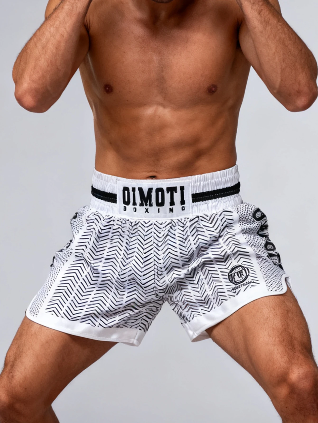High-Waist Sports Shorts Boxing Fitness Shorts High-Elasticity Breathable Quick-Dry Fabric Sambo Jiu-Jitsu Training Shorts