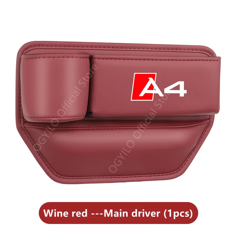 Boîte de rangement latérale de remplissage de crevasse de console multifonction avec porte-gobelet, poche de rangement pour Audi A4, espace de siège de voiture