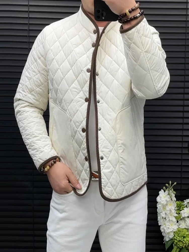 

Men's Casual Cotton Jaet Stand Collar Lightweight Faionable Warmth Ci Sle Long Sve Zipper Closure Color