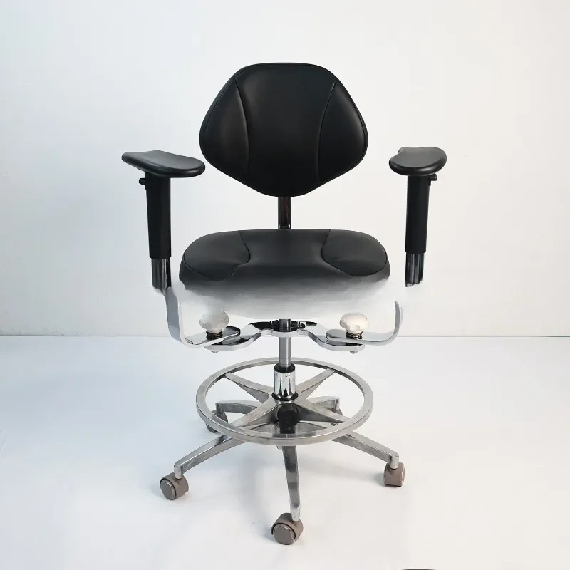 Ergonomic microscope chair, forward-leaning microfiber leather chair