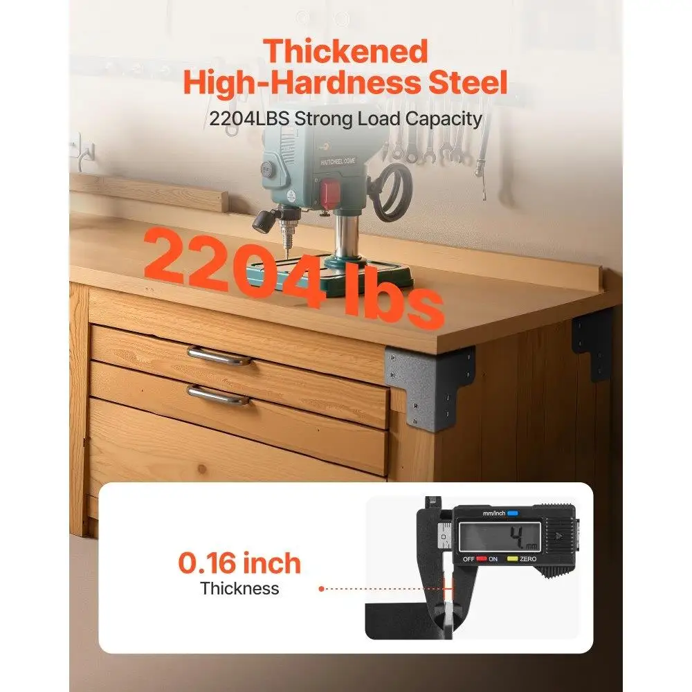 8 peças suportes de canto resistentes 6,5x6,5x6,5 polegadas suporte em forma de L para projetos DIY de móveis de madeira