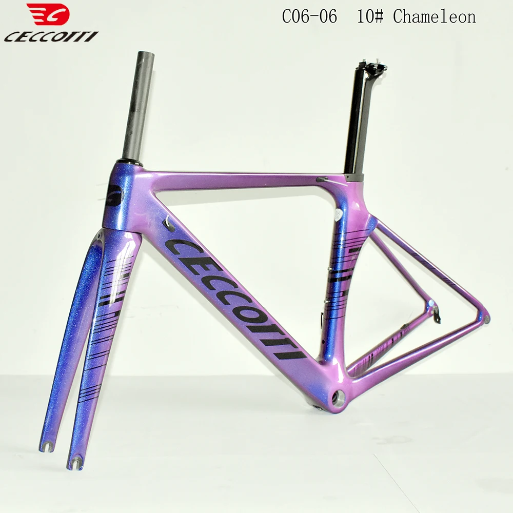 CECCOTTI-Full Carbon Bicycle Frame, Road Bike Frameset, Available Various Chameleon Colors, Stronger T1000, New Arrival