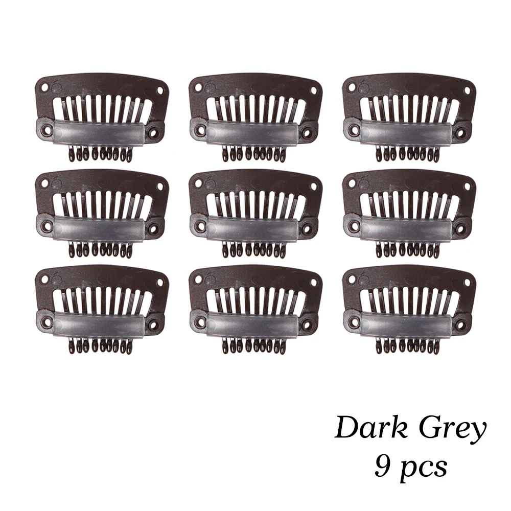 32mm Black Plastic Wig Clips, Snap Clips for Hair Extensions