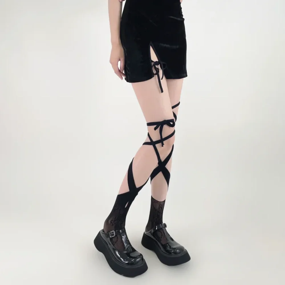 Sexy Fishnet Stockings High Stockings Girl Long Socks Stockings Nordic Minimalist Adjustable Irregular Split-toe Calf Socks