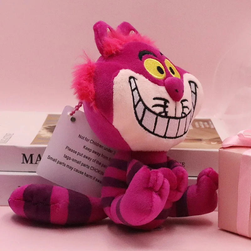 Kawaii Disney Cheshire Cat Plush Toys Alice In Wonderland Stuffed Animals Keychain For Kids Girls Woman Backpacks Cute Pendant