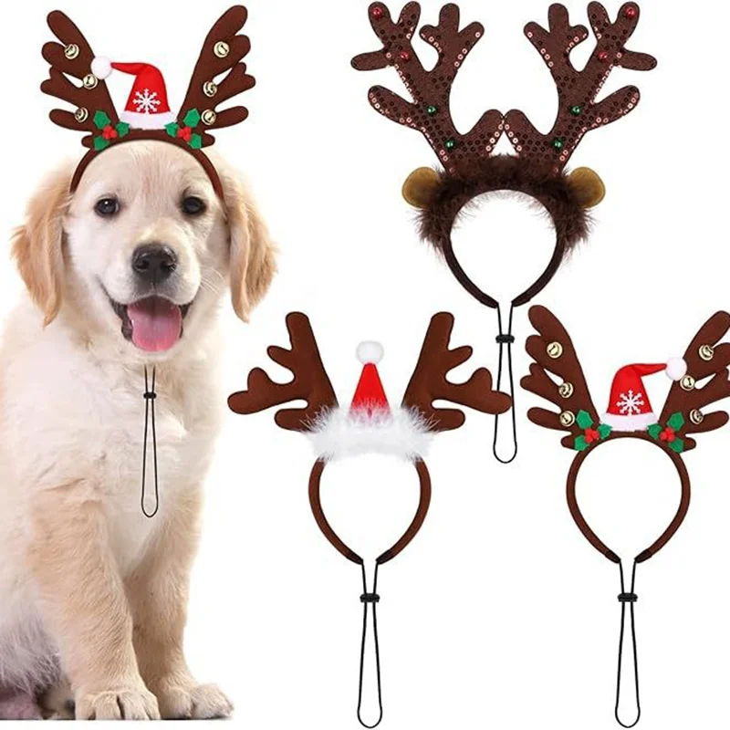 Reindeer Antlers Headband - Christmas Pet Headband - Reindeer Antlers