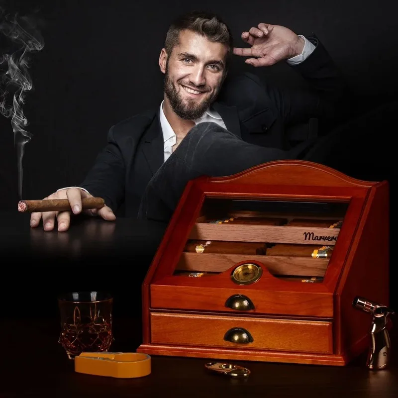 

Humidor Moisturizing Cedar Wood Large Capacity Cigar Set