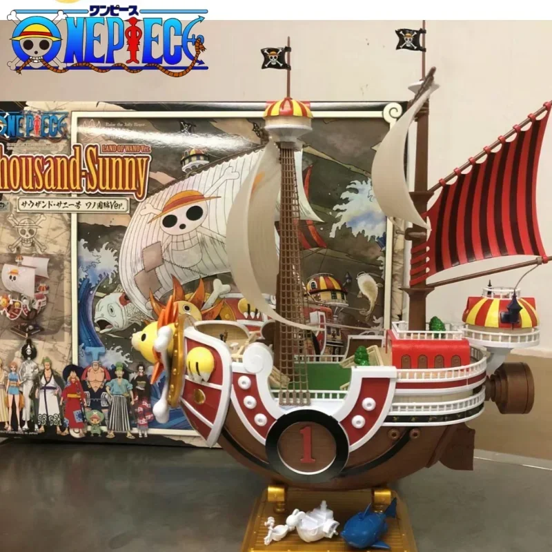 One Piece Genuine Figure Thousand Sunny Merry Whitebeard Shanks Pirate Ships Assembly  Figurine Decoration Modeltoys Gift