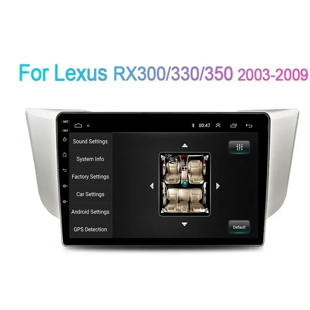 2 Din Android 13 Автомобильный стерео радио DVD GPS Мультимедийный видеоплеер 5G WiFi DSP Carplay для Lexus RX300 RX330 RX350 RX400H 2004+