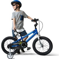 Royalbaby Freestyle 16 In. Blue Kids Bike Boys and Girls Bike with Kickstand and Training Wheels