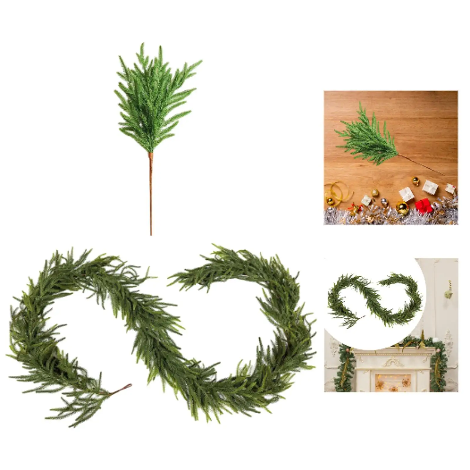 Christmas Garland Faux Garland Creative Lightweight Greenery Garland Xmas Decor for Railing Party Housewarming Indoor Mantle