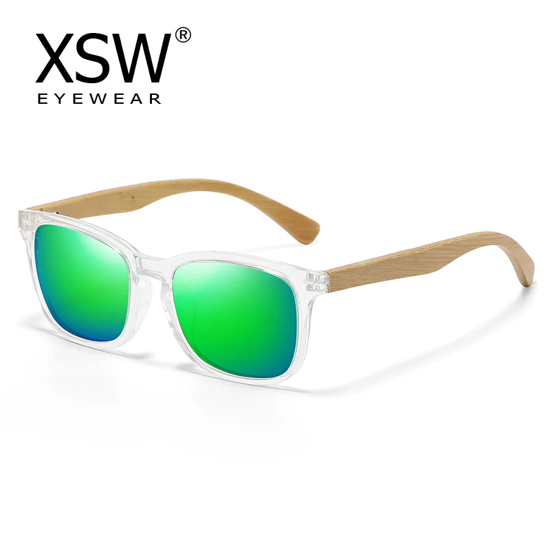 X S W Polarized Bamboo Sunglasses Men's Wooden sunglasses Women's brand Log UV400 Oculos De Sol   A1011