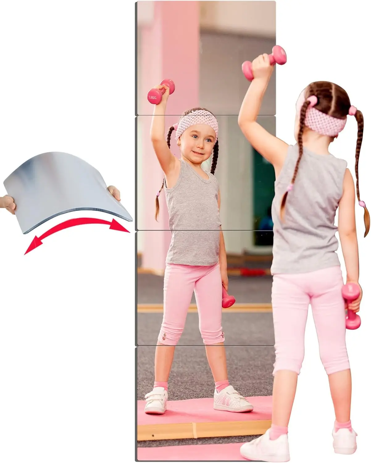 

Набор небьющихся акриловых зеркал для домашнего спортзала, 4 шт., 12x12 дюймов, серебряные безрамные настенные зеркала