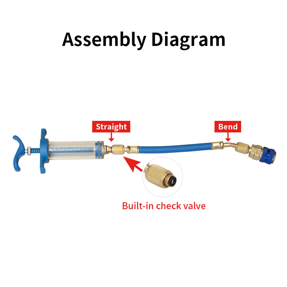 Air Conditioning Car Oil Injector Tool 3/2 Ounce 1/4SAE R12 R22 R134a Pure Liquid Oil Coolant Filler Tube Dye Injector Car Acces