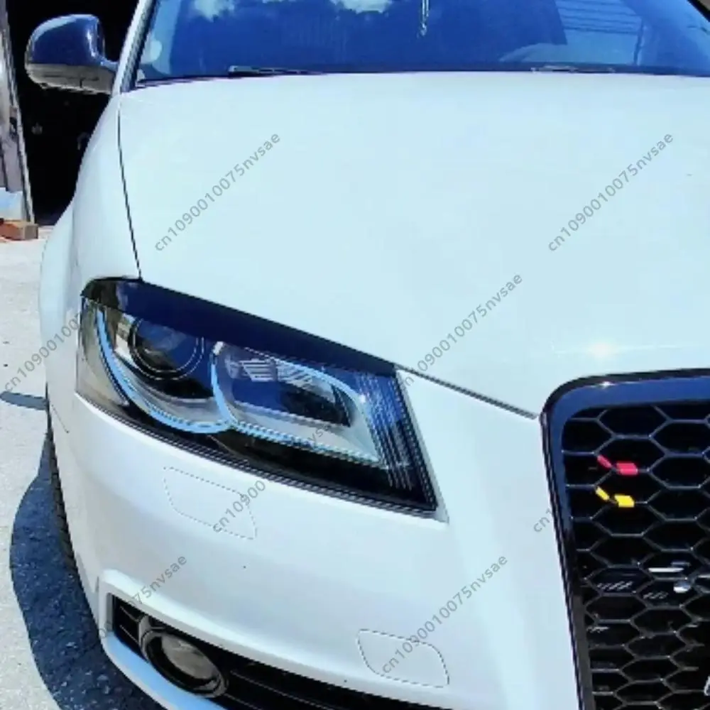 Für Audi A3 8P Alle Modell 2004-2013 Front Stoßstange Scheinwerfer Augenlid Augenbrauen Scheinwerfer Abdeckung Trim Aufkleber streifen ABS Körper Kits Tuning