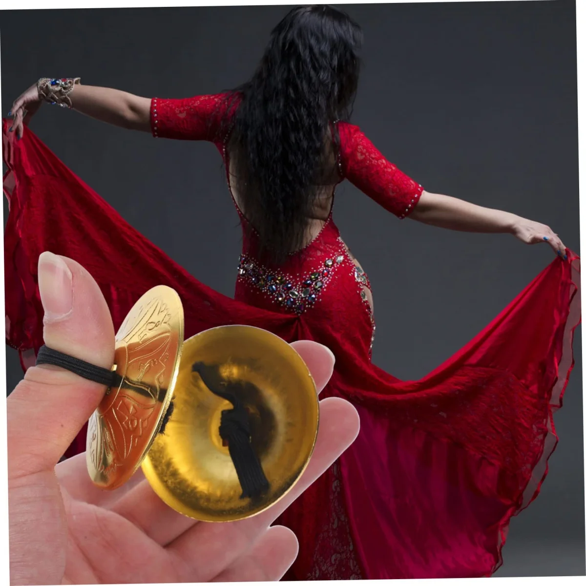 4PCS Mini Copper Finger Cymbals Belly Dance Hand Cymbals Musical Instrument ,Dancing & Performances Instrument