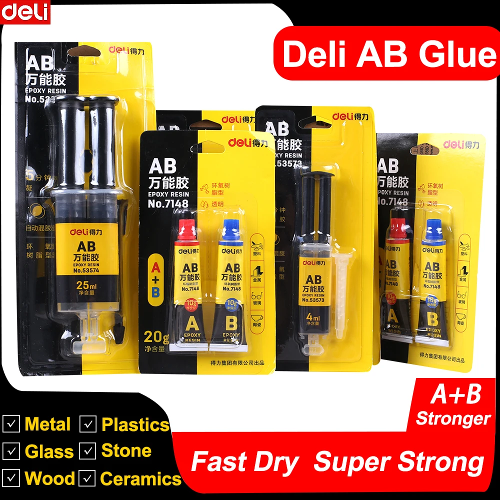 two Components AB Glue Clear Epoxy Resin Adhesive Universal Industrial Plastics Metal Wood Super Strong 502 Rubber Glass Sealant