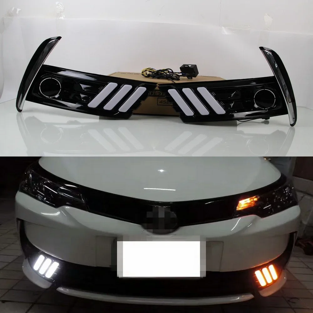 For 17-19 Years Toyota Corolla Daytime Running Light Light Duide Streamer  rgb led drl strip daytime running light