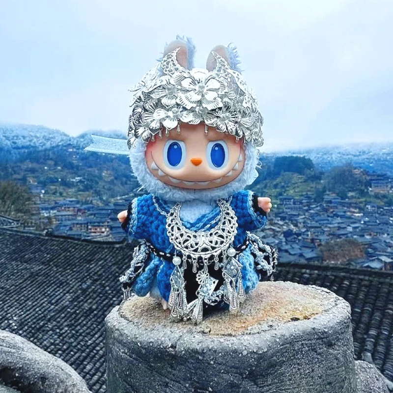 

Traditional Miao Silver Ornaments For labubbu 3.0 15/17cm Labubu Doll Handcrafted Accessories