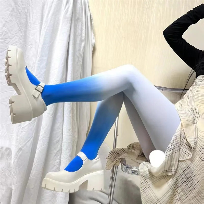 Farbverlauf Frauen Sexy Anime Cosplay Strümpfe Weibliche Lolita Leggings Hängenbleiben Widerstand Farbige Strumpfhosen für Mädchen Strumpfhosen – Detail 15