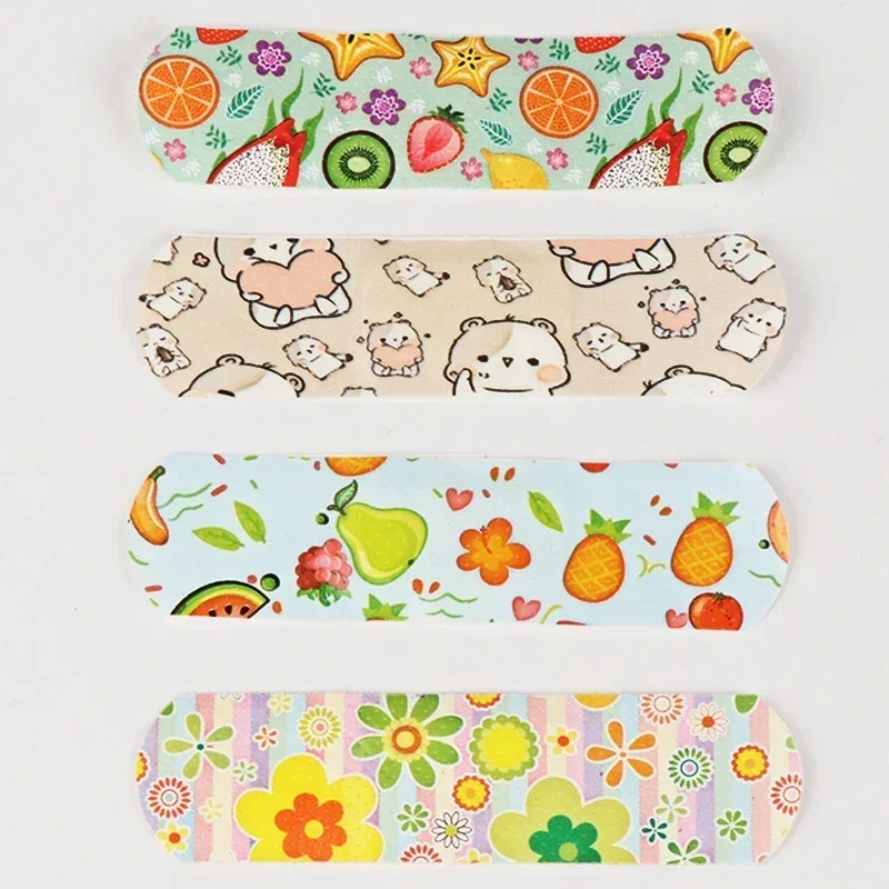 100pcs Cartoon Animal Pattern Band Aid Stickers Adhesive Bandage Wound Strips Plasters for ChildrenWaterproof Hemostasis Kids