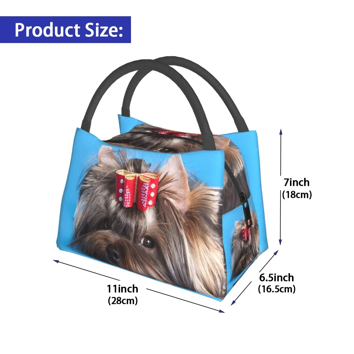 Animals Dog Lunch Bag Yorkshire Terrier Casual Lunch Box For Women Picnic Portable Cooler Bag Print Tote Food Bags