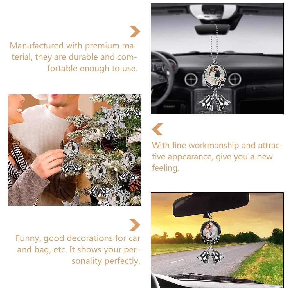 

Car Hanging Decor Small Bell Pendant Double-Sided Heat Transfer Printing Vehicle Bag Schoolbag Decoration Car Accessories