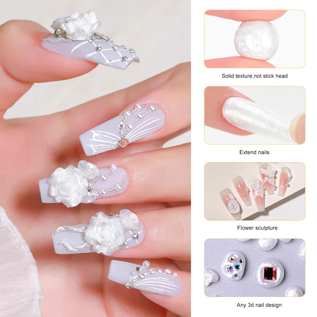 LIMEGIRL 3D Perle Carving Nagel Gel Nagel Modellierung Gel Carving DIY Blume Nail art Bau UV Latex Gelee Nagel Gel Nagel Kunst