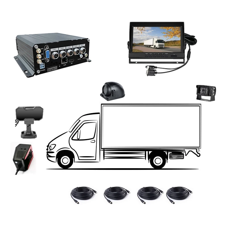 1080P Kit BSD ADAS DMS For Cars Buses 4G WiFi 4-Channel Vehicle Mobile DVR