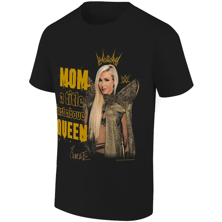 Men'sBlack Charlotte Flair Queen Mom Mother's Day T-Shirt