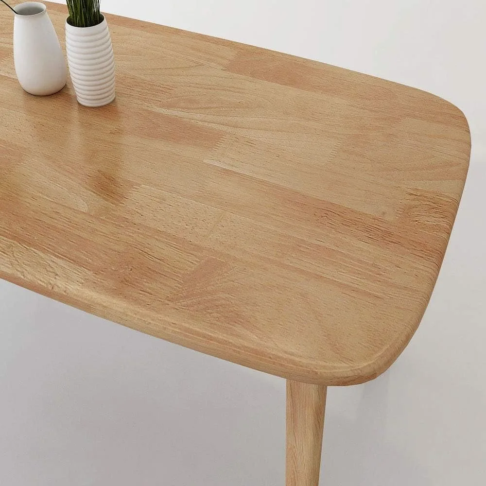 Mesa de jantar moderna de madeira maciça real de meados do século, mesa de trabalho, 47 polegadas, natural...