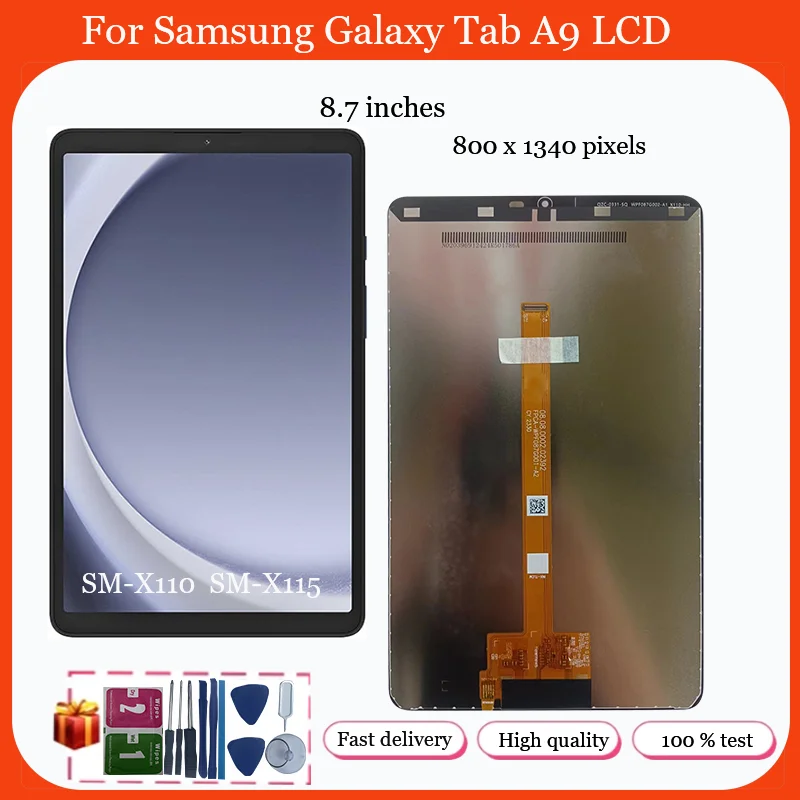 

8.7" LCD For Samsung Galaxy Tab A9 X110 X115 SM-X110 SM-X115 LCD Touch Screen Digitizer Glass Assembly Replacement