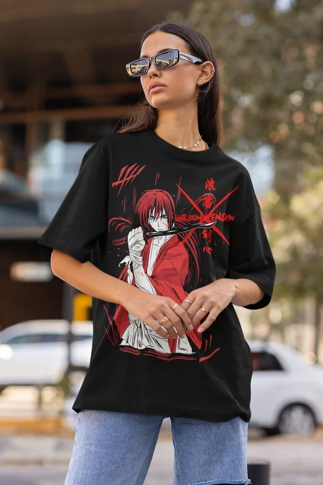 Rurouni Kenshin T-Shirt Samurai Anime Himura Sagara Yukishiro Sweater Soft Tee