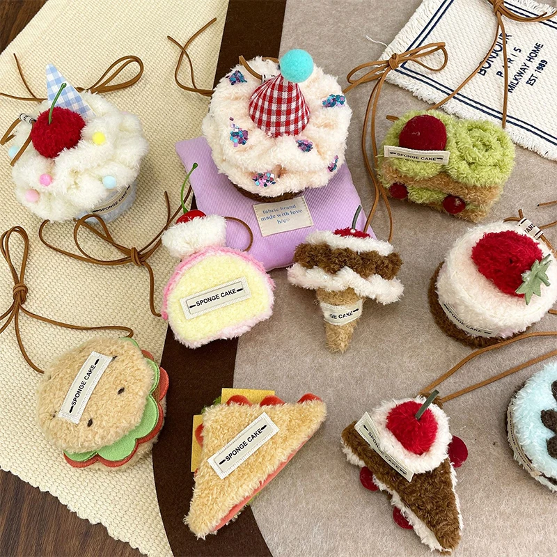 

Necklace Cherry Plush Cake Afternoon Tea Series Dessert Hairpin Sweater Chain Bag Pendant