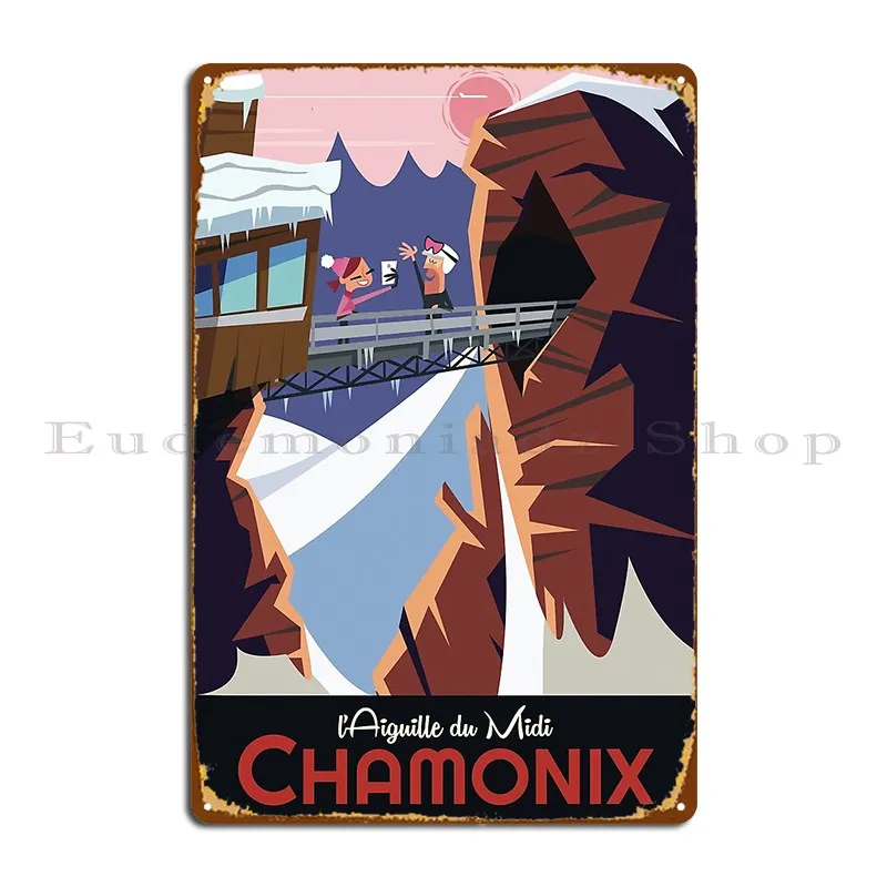 Chamonix L Aiguille Du Midi Poster Metal Plaque Printing Rusty Living Room Design Club Tin Sign Poster