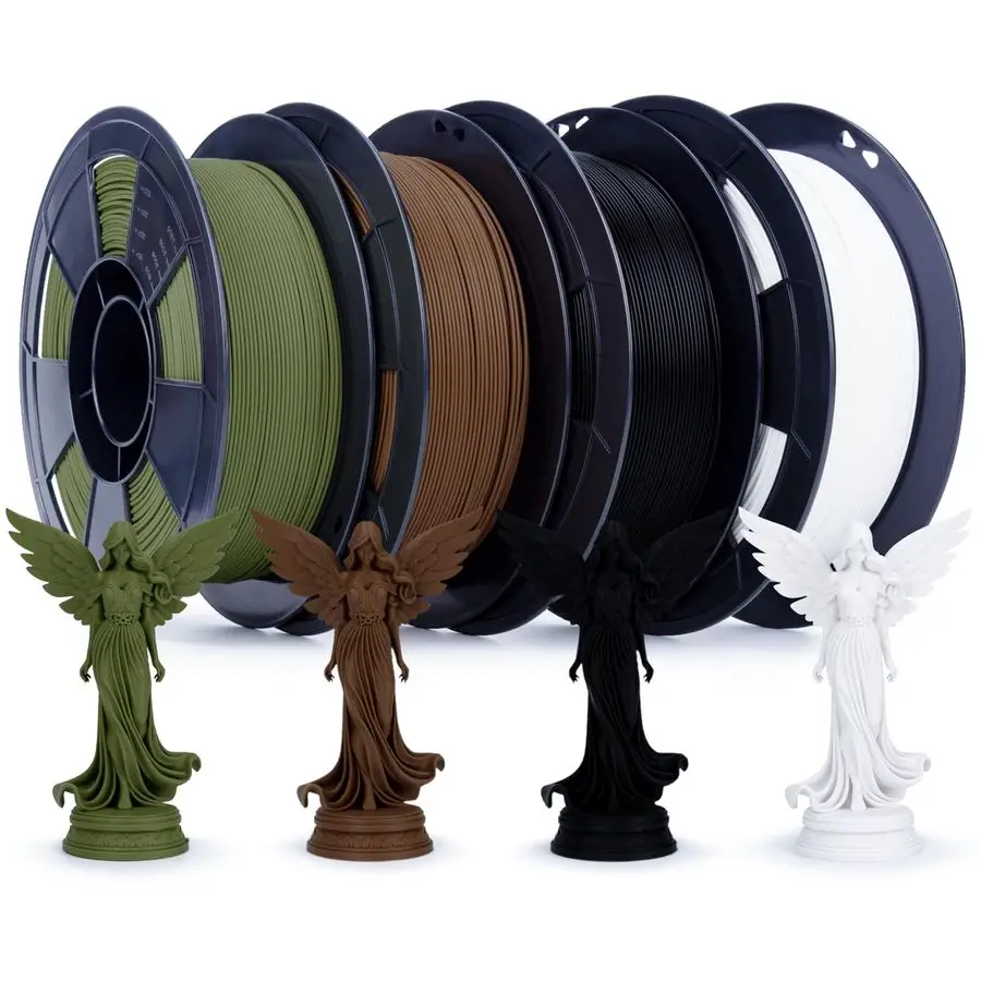 

3D Printer Filament Bundle, Matte 1.75mm PLA Filament, Basic Colors PLA Series 4 Pack, 3D Printing Material, 1.75mm 2.2lbs x 4 S