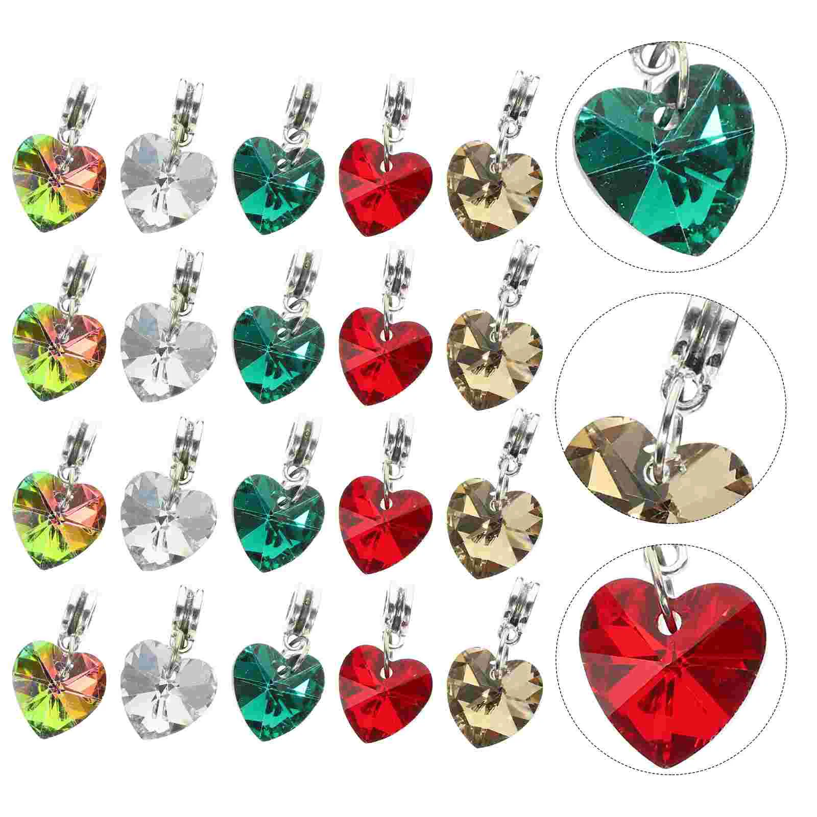 

50 Pcs Heart Pendant Earring Making DIY Necklace Jewelry Crafting Findings Trendy Earrings Shape Pendants Glass Accessories